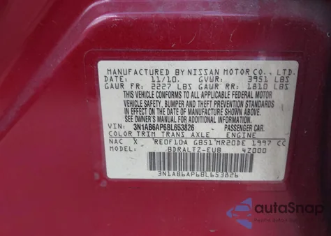 2011 Nissan Sentra 2.0S из США, поврежденный, VIN 3N1AB6AP6BL653826